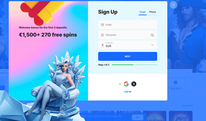 Register and Log In at ICE Casino 