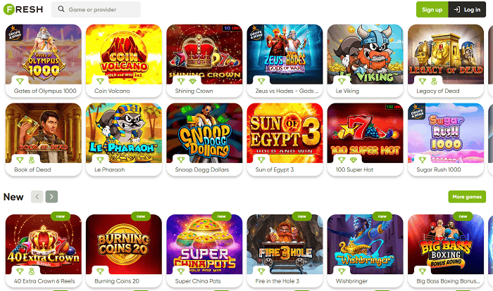 FRESH Casino Online Slots and Live Dealer Games 